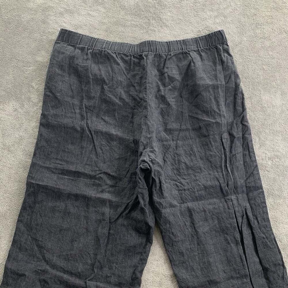 Eileen Fisher Pants Women 1X Pull On Faded Black Capsule Minimalist Linen Boho - Picture 11 of 11